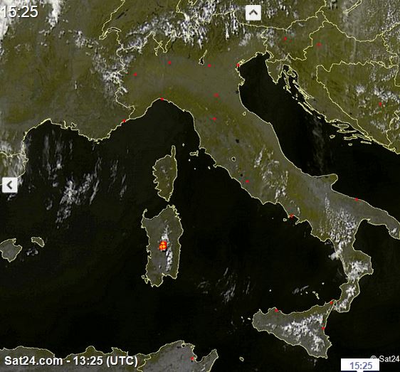 Tempo in atto sull'Italia: locali temporali su Sardegna e Calabria, bello altrove - sat24.com