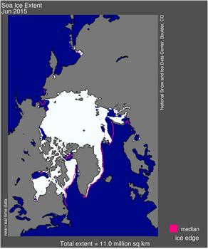 Estensione ghiacci marini rispetto alla media 1981-2010 - National Snow and Ice Data Center