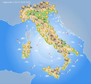 Tempo stabile e soleggiato Domenica 12 Luglio 2015