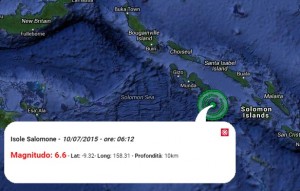 terremoto oggi nelle isole salomone