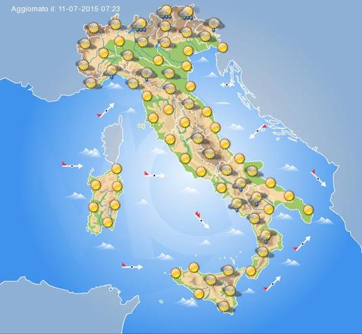 Tempo previsto per Domenica 12 Luglio 2015