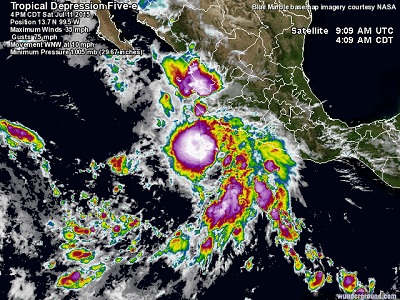 Uragano Dolores continua a rafforzarsi al largo delle coste del Messico