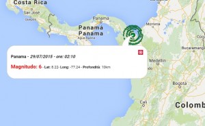 La mappa del terremoto tra Colombia e Panama