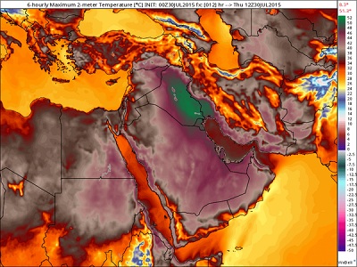 Ondata di caldo estremo in Medio Oriente con in particolare l'Iran che ha sperimentato temperature percepite fino a 75°C