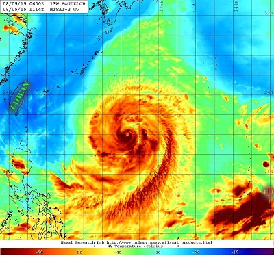 Il potente tifone Soudelor sta per raggiungere Taiwan dove portera piogge intense, venti oltre 200 kmh ma anche alte onde sulle coste