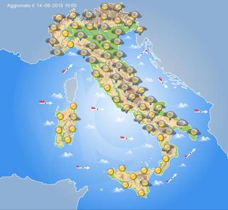 Previsioni Meteo per Domenica 16 Agosto 2015
