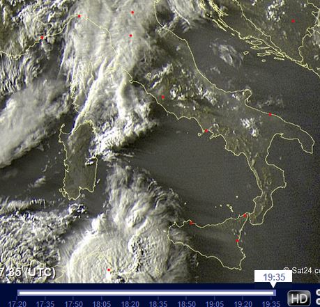 Maltempo Sud Italia, possibili imminenti forti temporali sulla Sicilia - sat24.com