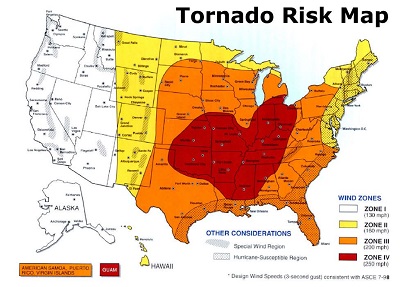 Nella zona centrale degli Stati Uniti è alto il rischio di tornado, con la zona che infatti viene chiamata Tornado Alley