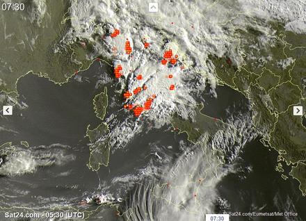 Temporali in atto al Centro-Nord, localmente anche di forte intensità