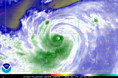 Immagine del vapor d'acqua che definisce il tifone Goni