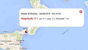 Terremoto oggi Sicilia 28 agosto 2015