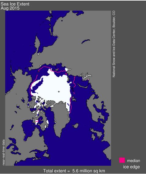  Ghiaccio Artico: mentre si avvicina il minimo stagionale anche Agosto chiude sotto media - nsidc.org