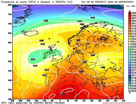 Piogge dall'Atlantico e temperature fresche nei primi giorni di Ottobre?