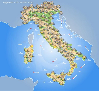 Previsioni Meteo Domani 08 Ottobre 2015