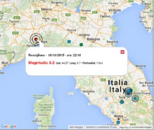 Terremoto oggi Liguria (GE) 10 ottobre 2015