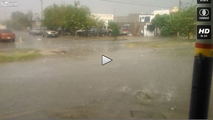 violenta grandine in messico