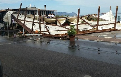 Maltempo Sicilia danni a Bagheria (PA) per una possibile tromba d'aria - video