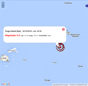 Terremoto oggi Isole Tonga
