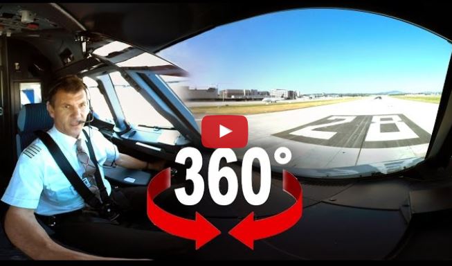 Il Decollo Di Un Aereo A 360 Gradi Video Dalla Cabina Centro