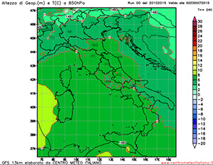 Temperature sull'Italia