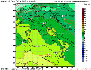 Temperature sull'Italia