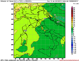 Temperature sull'Italia