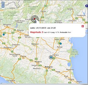 Terremoto oggi, 1 Novembre 2015, scossa M 3.0 in provincia di Trento. Dati INGV Terremoto Trentino