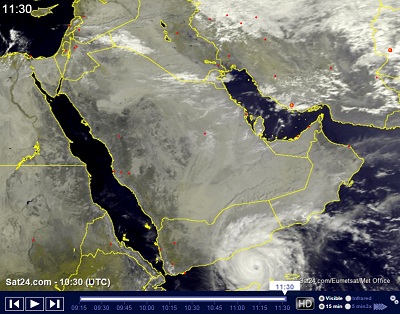 Landfall previsto nelle prossime ore per Chapala sullo Yemen come ciclone di categoria 1