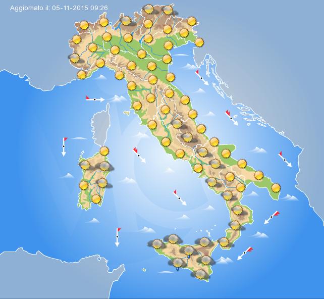 Previsioni Meteo Domani 6 Novembre 2015 