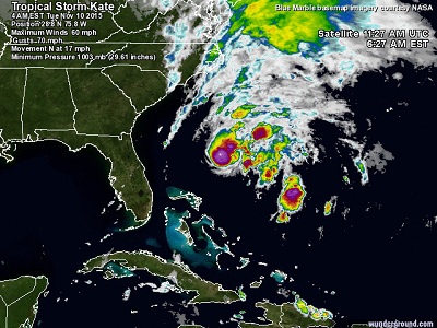 Uragano Kate nell'Atlantico si sta formando un sistema fuori stagione