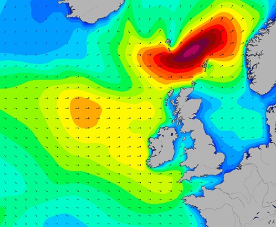 Non solo forte vento, ma anche mare agitato, con mareggiate fin sulle coste della Norvegia