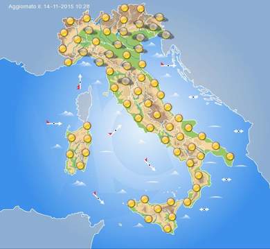 Previsione meteo per domani Mercoled? 18 Novembre 