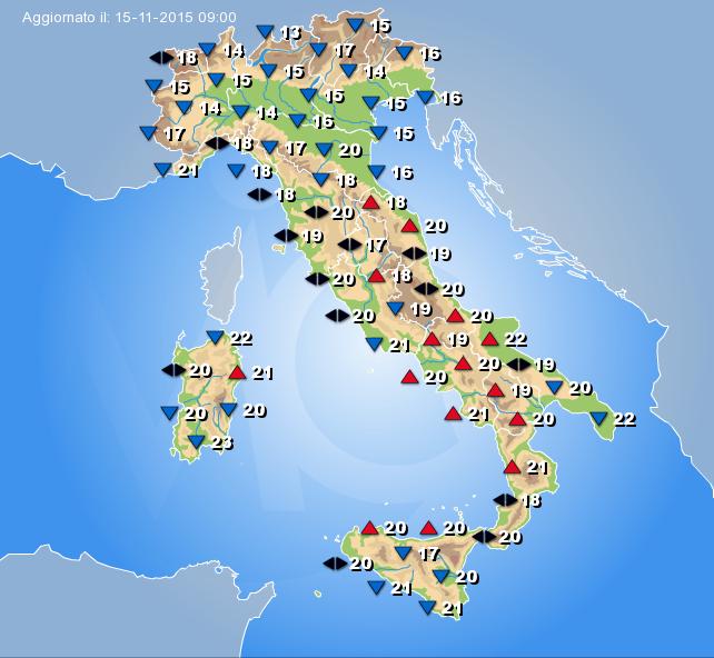 Previsione meteo per domani Gioved? 19 Novembre 