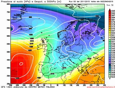 Maltempo Italia: piogge, vento e neve da Sabato 21 Novembre 2015 