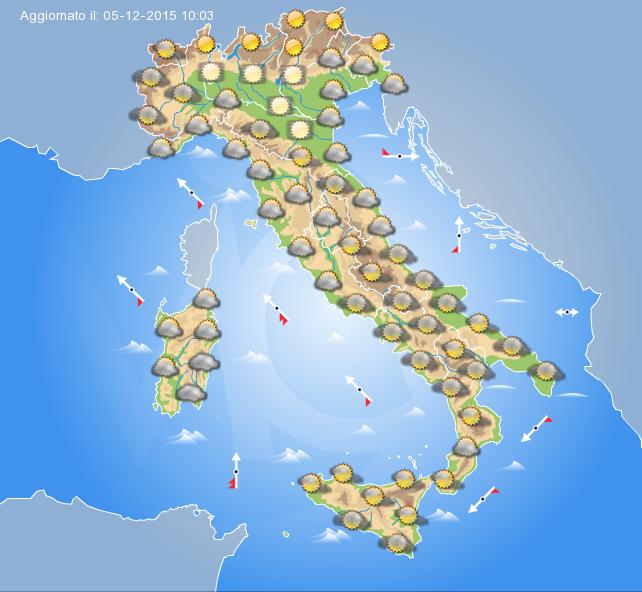Previsioni meteo per Domenica 6 Dicembre