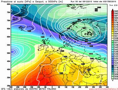 Analisi del modello gfs riferita al giorno 17 Dicembre