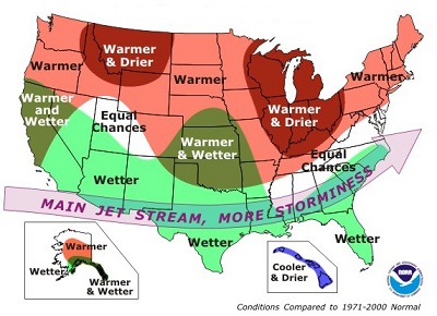 Temperature record negli USA: fino a +15°C sopra media, primi effetti di El Niño