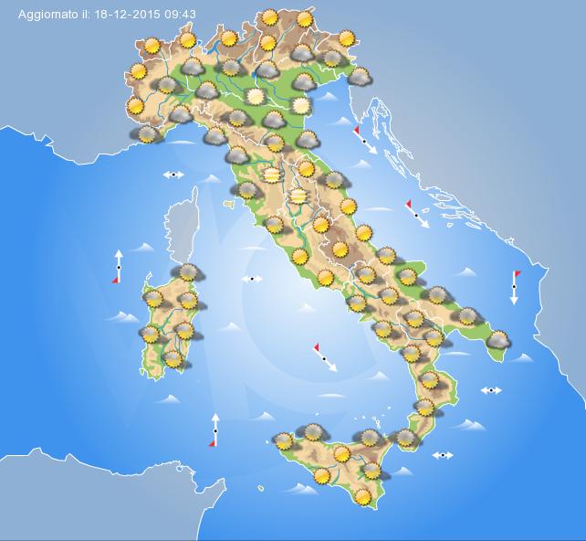 Previsione meteo per Sabato 19 Dicembre 