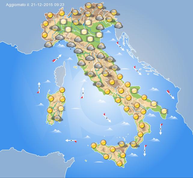 Previsione meteo per domani Sabato 26 Dicembre 