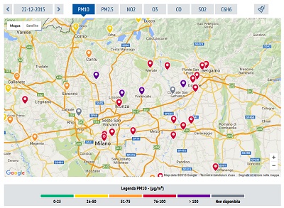 Inquinamento alle stelle in Lombardia, dove la maggior parte delle stazioni segna concentrazioni di PM10 oltre il limite consentito