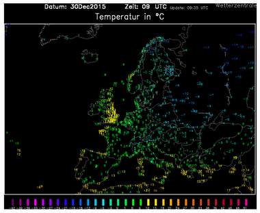 Temperature attuali Europa