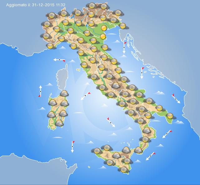 Previsione meteo per domani Venerdì 1 Gennaio 