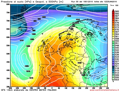 Analisi Modelli Gfs 00Z del 17 Gennaio 2016: inverno sull'Italia, poi potrebbe tornare l'anticiclone 