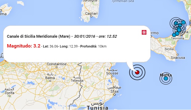 terremoto oggi sicilia tunisia
