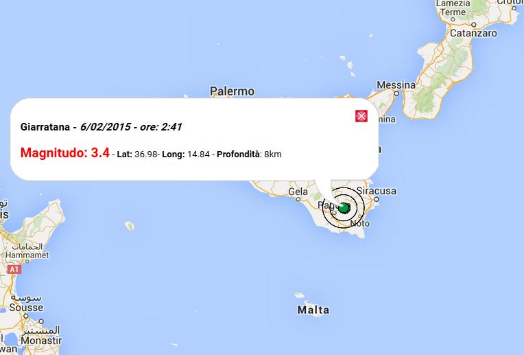 Terremoto oggi Italia, 7 febbraio 2016, scossa M 3.4 Sicilia con repliche, sisma 2.5 nelle Marche - Dati Ingv