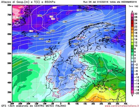 Aria più fredda sul Mediterraneo per la prima decade del mese di Marzo