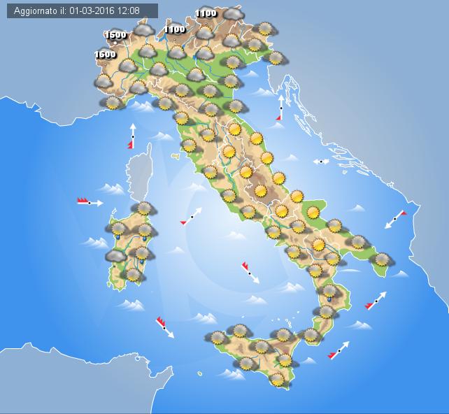 Previsioni meteo per domani 2 Marzo 