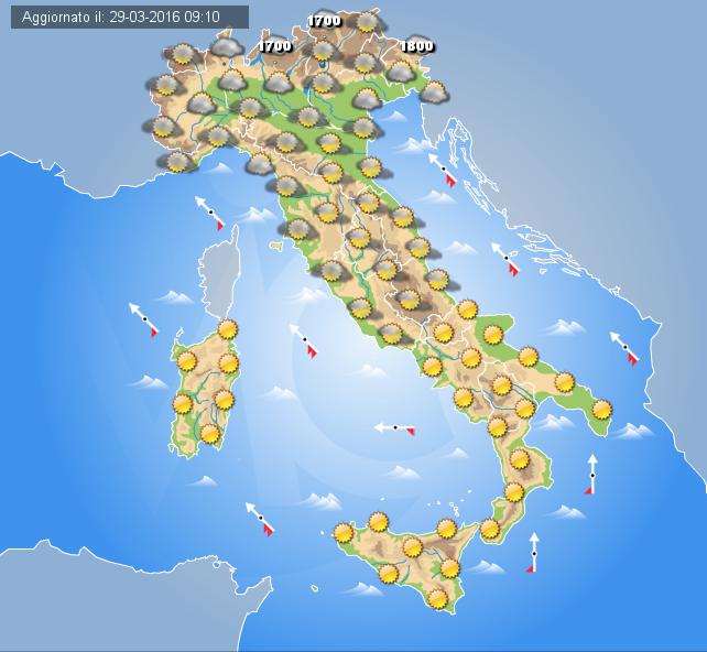 Previsioni meteo domani 30 Marzo 