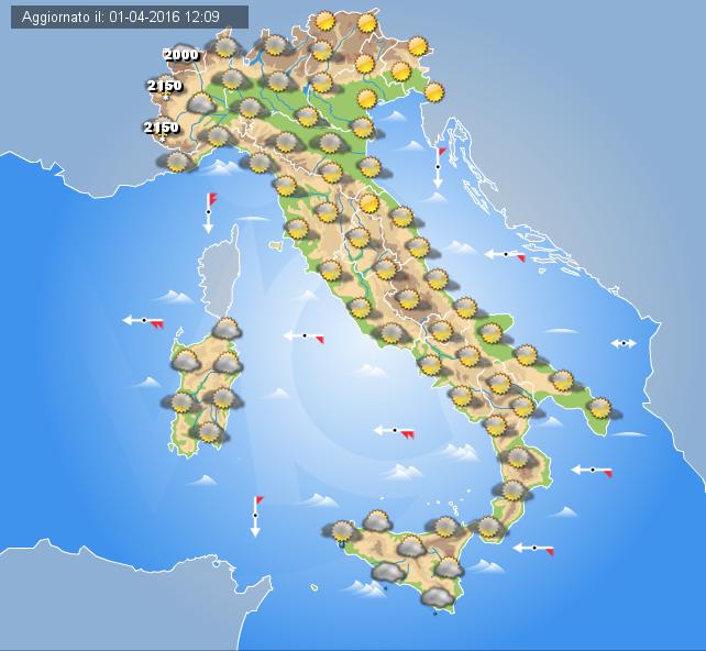 Previsioni meteo domani 2 Aprile 