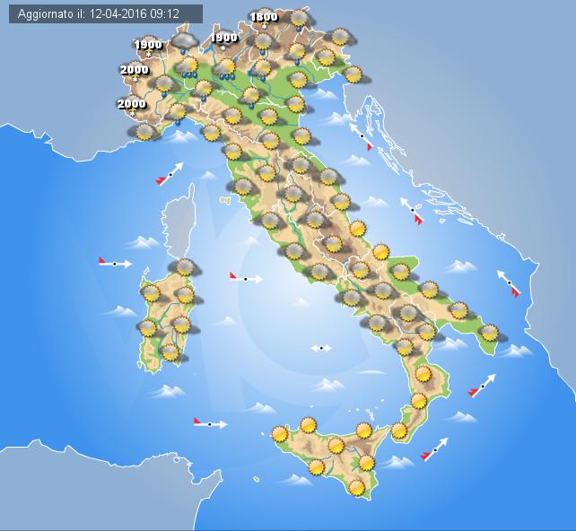Previsioni meteo domani 13 Aprile